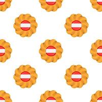 Pattern cookie with flag country Latvia in tasty biscuit vector