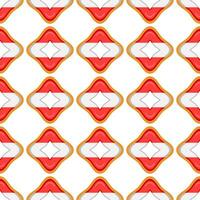 Pattern cookie with flag country Latvia in tasty biscuit vector