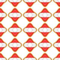 Pattern cookie with flag country Latvia in tasty biscuit vector