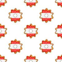 Pattern cookie with flag country Latvia in tasty biscuit vector