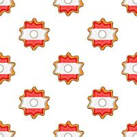 Pattern cookie with flag country Latvia in tasty biscuit vector