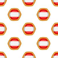 Pattern cookie with flag country Latvia in tasty biscuit vector
