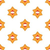 Pattern cookie with flag country Latvia in tasty biscuit vector