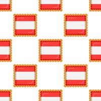 Pattern cookie with flag country Latvia in tasty biscuit vector