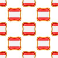 Pattern cookie with flag country Latvia in tasty biscuit vector