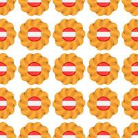 Pattern cookie with flag country Latvia in tasty biscuit vector