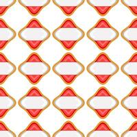Pattern cookie with flag country Latvia in tasty biscuit vector