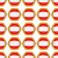 Pattern cookie with flag country Latvia in tasty biscuit vector