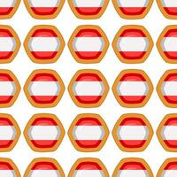 Pattern cookie with flag country Latvia in tasty biscuit vector