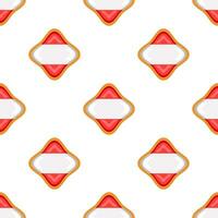Pattern cookie with flag country Latvia in tasty biscuit vector