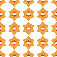 Pattern cookie with flag country Latvia in tasty biscuit vector
