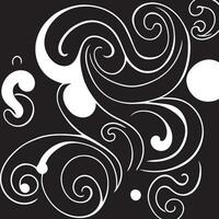 Pattern with swirls in black and white colors. vector