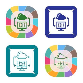 icono de vector de codificación de nube