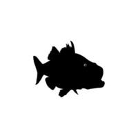 Bass Fish Silhouette, can use for Art Illustration, Logo Gram, Pictogram, Mascot, Website, or Graphic Design Element. Vector Illustration