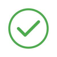 verde cheque marca, aprobado, cierto icono vector