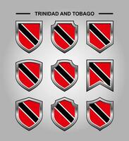 Trinidad and Tobago National Emblems Flag with Luxury Shield vector