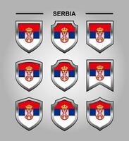 Serbia National Emblems Flag with Luxury Shield vector