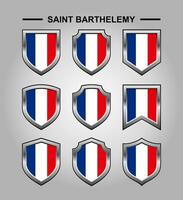 Santo barthélemy nacional emblemas bandera con lujo proteger vector