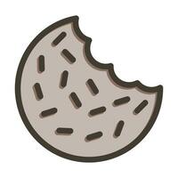 Cookie Vector Thick Line Filled Colors Icon For Personal And Commercial Use.