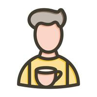 Barista Vector Thick Line Filled Colors Icon For Personal And Commercial Use.