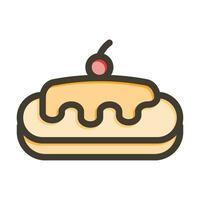 Eclair Vector Thick Line Filled Colors Icon For Personal And Commercial Use.
