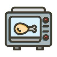 Microwave Oven Vector Thick Line Filled Colors Icon For Personal And Commercial Use.