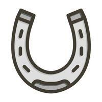 Horseshoe Vector Thick Line Filled Colors Icon For Personal And Commercial Use.