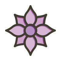 Flower Vector Thick Line Filled Colors Icon For Personal And Commercial Use.