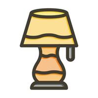 mesa lámpara vector grueso línea lleno colores icono para personal y comercial usar.