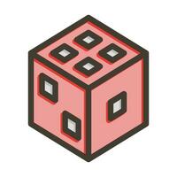 Dice Vector Thick Line Filled Colors Icon For Personal And Commercial Use.