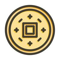 Token Vector Thick Line Filled Colors Icon For Personal And Commercial Use.