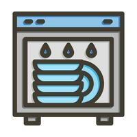 lavavajillas vector grueso línea lleno colores icono para personal y comercial usar.