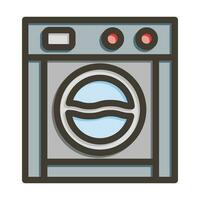 Washing Machine Vector Thick Line Filled Colors Icon For Personal And Commercial Use.