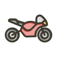 Motorbike Vector Thick Line Filled Colors Icon For Personal And Commercial Use.