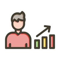 Bar Chart Vector Thick Line Filled Colors Icon For Personal And Commercial Use.