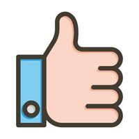 Thumbs Up Vector Thick Line Filled Colors Icon For Personal And Commercial Use.