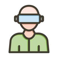 Virtual Reality Vector Thick Line Filled Colors Icon For Personal And Commercial Use.