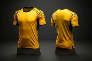 Mockup sports football team uniforms multicolors shirt, Generative AI illustration photo