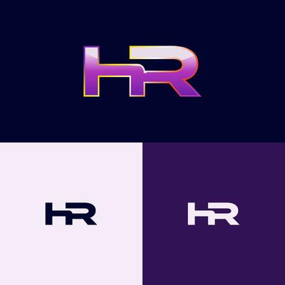 HR Initial Logo with Gradient Style for Brand Identity