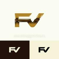 FV Initial Modern Logo Exclusive Template for Brand Identity vector