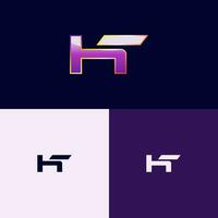 HT Initial Logo with Gradient Style for Brand Identity vector