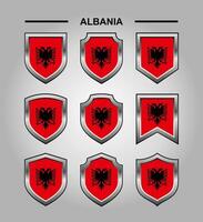 Albania National Emblems Flag and Luxury Shield vector