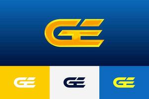 GE Initial Modern Logo Gradient Template for Business Identity vector