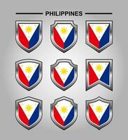 Philippines National Emblems Flag with Luxury Shield vector