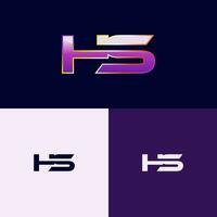 HS Initial Logo with Gradient Style for Brand Identity vector