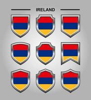 Ireland National Emblems Flag with Luxury Shield vector