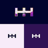 HH Initial Letter Logo with Gradient Style vector