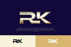 RK Initial Modern Luxury Logo Template for Business vector
