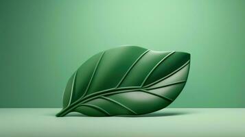 3d Bosquejo hoja de árbol y planta. ecología, bio y natural productos concepto, cerca arriba ver de hojas composición, mínimo estilo, generativo ai ilustración foto