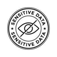 Sensitive Icon, Data Badge, Confidential Information Badge, Password Hidding Symbol For Privacy And Safety, Online Protection, Cyber Security Design Elements, Sensitive Content Vector Illustration